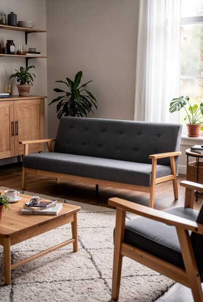 Ciemnoszara sofa do salonu F1-P51
