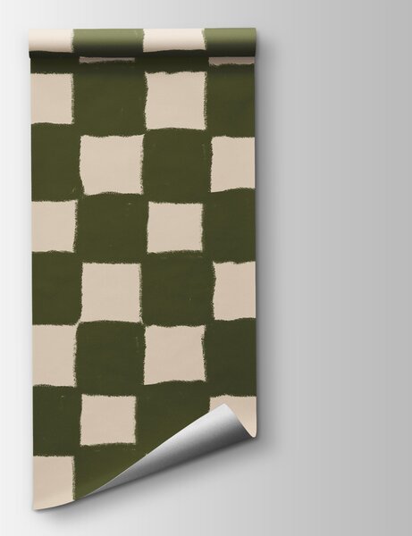 Fototapeta Zielono-biały wzór w kratkę, Fototapety Geometryczne, Popularne Fototapety, w03789 - Tapeko.pl