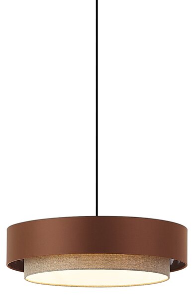 Nowoczesna lampa wisząca ciemny brąz z taupe 50 cm 3-źródła światła - Drum Duo