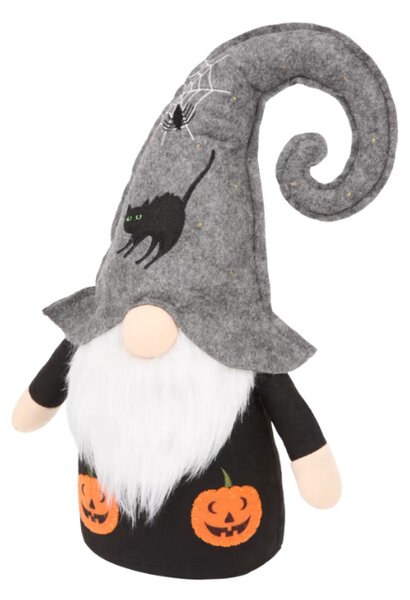 Dekoracyjny krasnal HALLOWEEN GNOME z oświetleniem LED, 40 cm - różne kolory Kolor: Zielony