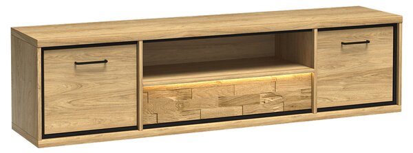 Szeroka szafka RTV hikora naturalna D3-Z13
