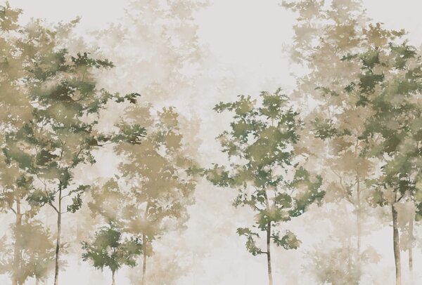Fototapeta Grupa drzew we mgle, Fototapety Natura, Popularne Fototapety, t00008 - Tapeko.pl