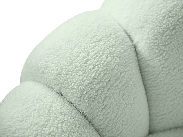 Obracjane designerskie krzesło BLOOM z podnóżkiem, jasnozielone