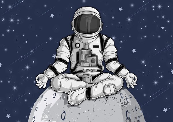 Fototapeta Astronauta siedzący na Księżycu, Fototapety Kosmos, Popularne Fototapety, t00020 - Tapeko.pl