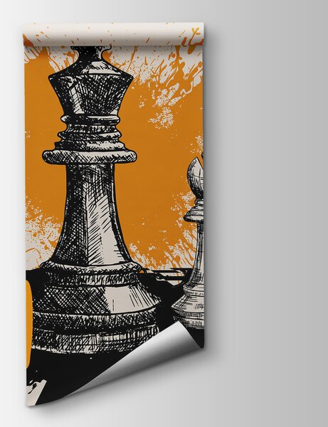 Fototapeta Czarne i białe figury szachowe, Fototapety Geometryczne, Popularne Fototapety, t00046 - Tapeko.pl