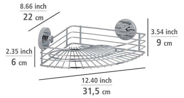 Narożna półka z przyssawką Wenko Vacuum-Loc, do 33 kg