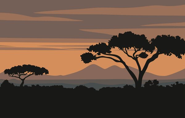 Fototapeta Drzewo z górami w tle, Fototapety Natura, Popularne Fototapety, t00073 - Tapeko.pl