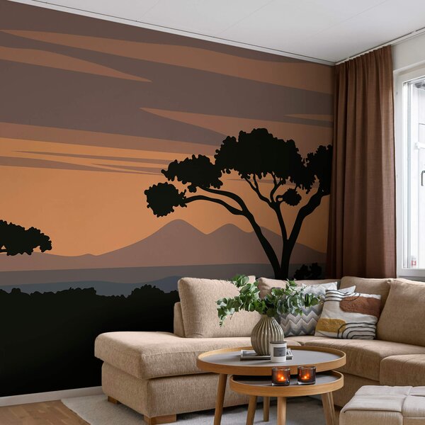 Fototapeta Drzewo z górami w tle, Fototapety Natura, Popularne Fototapety, t00073 - Tapeko.pl