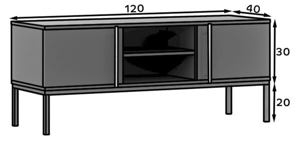 Szafka RTV LANZZI 120x40 cm, czarna