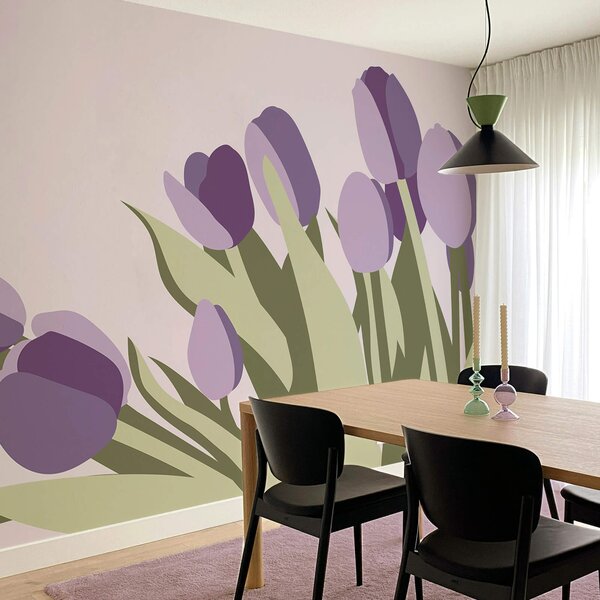 Fototapeta Kiść fioletowych tulipanów, Fototapety Kwiaty, Popularne Fototapety, t00126 - Tapeko.pl
