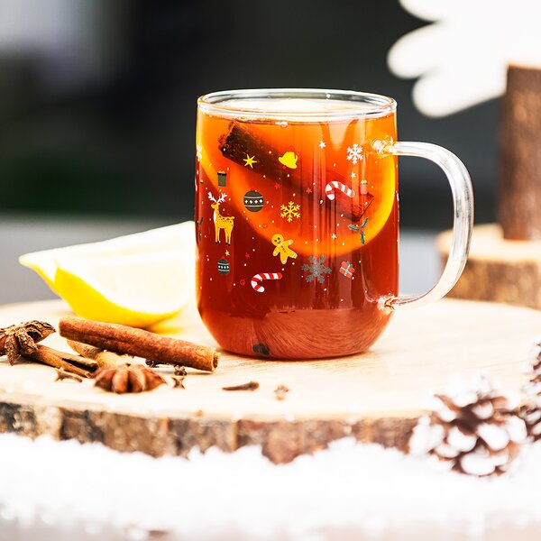 4Home Kubek szklany Hot&Cool Christmas time 350 ml, 2 szt