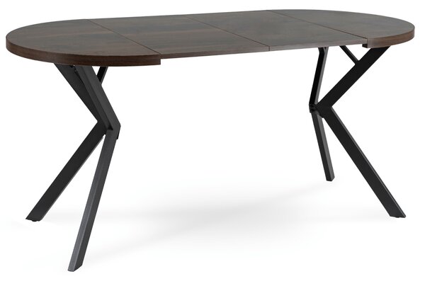 Stół Okrągły Rozkładany DORIAN 80-160 cm Orzech/Czarny Nowoczesny Loft