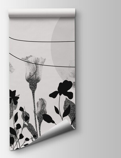 Fototapeta Czarno-biały obraz kwiatów, Nowoczesne Fototapety, Popularne Fototapety, t00241 - Tapeko.pl