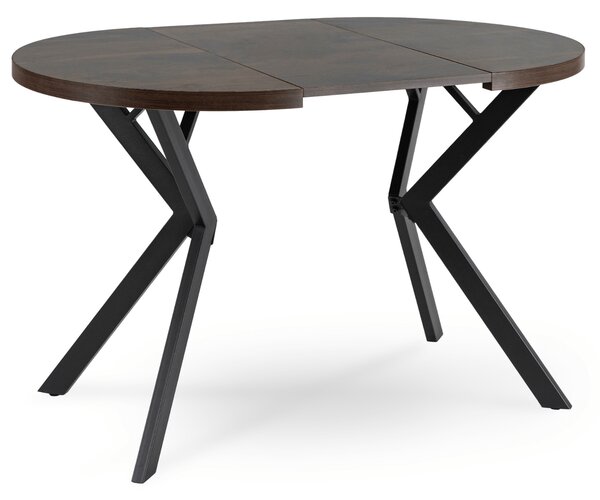 Stół Okrągły Rozkładany DORIAN 80-160 cm Orzech/Czarny Nowoczesny Loft
