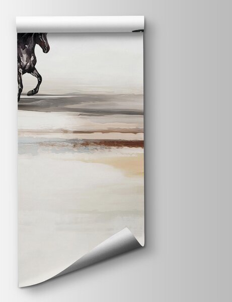 Fototapeta Obraz konia biegnącego po plaży z latającymi ptakami, Fototapety Konie, Popularne Fototapety, t00245 - Tapeko.pl