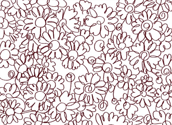Fototapeta Wzór kwiatów narysowany czerwonymi liniami, Fototapety Kwiaty, Popularne Fototapety, t00284v1 - Tapeko.pl
