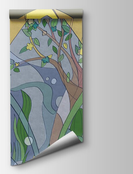 Fototapeta Kolorowa sztuka drzew i roślin, Fototapety Natura, Popularne Fototapety, t00269 - Tapeko.pl