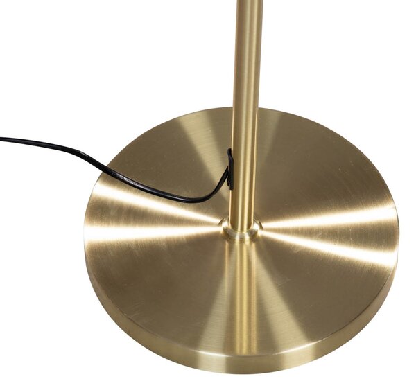 Lampa podłogowa złota z owalnym aksamitnym abażurem czarnym 50 cm - Parte