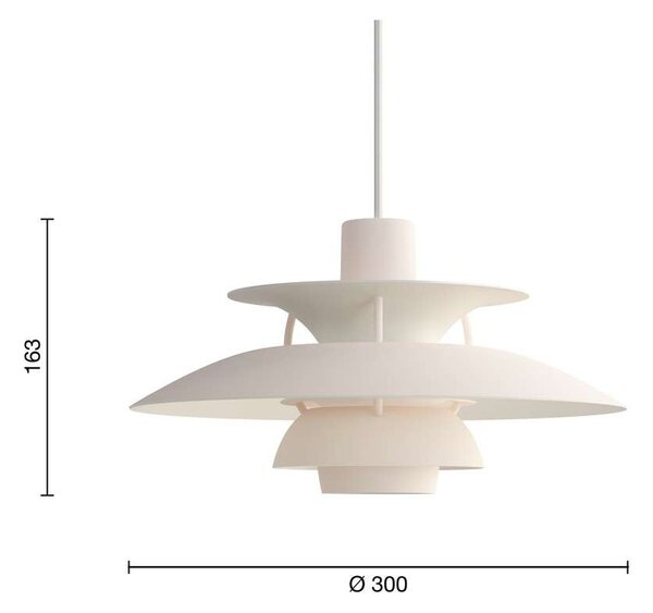 Louis Poulsen - PH 5 Mini Lampa Wisząca Monochrome Pale Blush