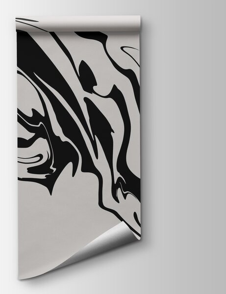 Fototapeta Czarno-biały wzór w wiry, Fototapety Abstrakcja, Popularne Fototapety, t00375 - Tapeko.pl