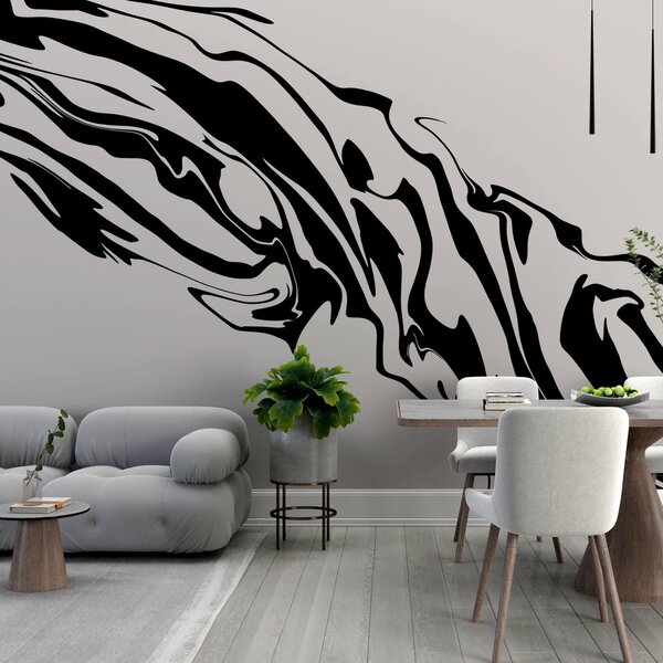 Fototapeta Czarno-biały wzór w wiry, Fototapety Abstrakcja, Popularne Fototapety, t00375 - Tapeko.pl