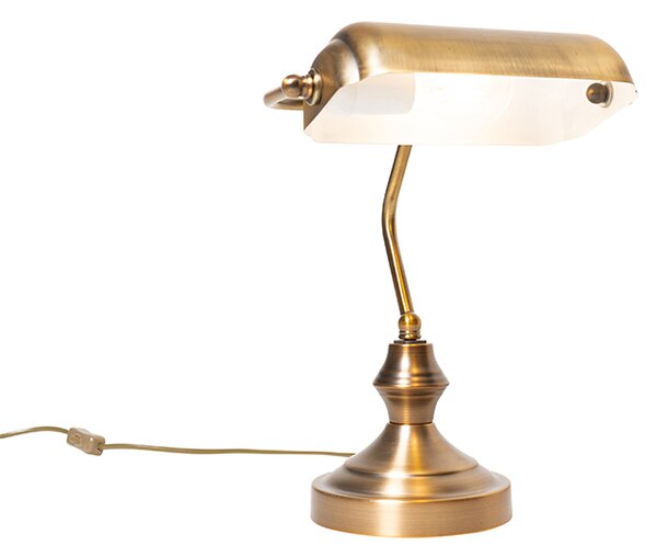 Klasyczna lampa stołowa / lampa notarialna brązowa - Banker
