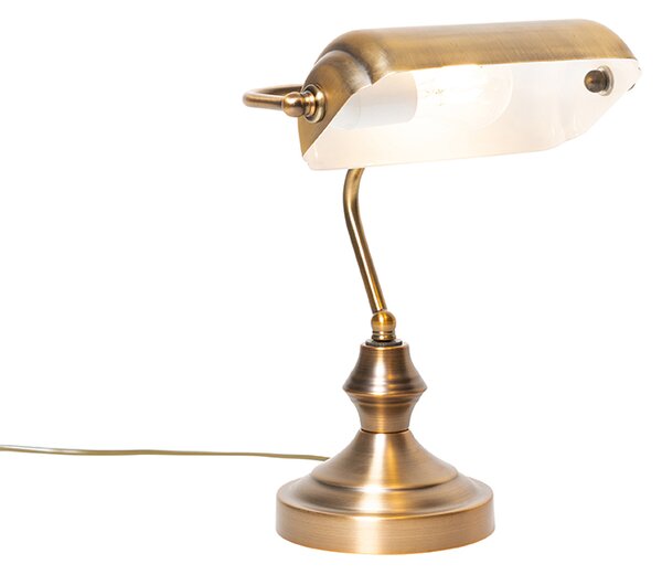 Klasyczna lampa stołowa / lampa notarialna brązowa - Banker