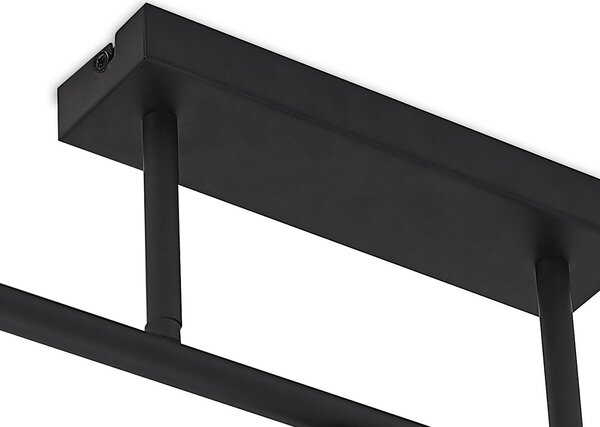 Lampa sufitowa Biscala Lindby, możliwość ściemniania, czarny, salon / jadalnia, metal, nowoczesny