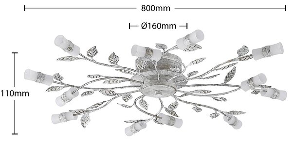 Lampa sufitowa LED Bolonia Lindby, brązowy / mosiężny, salon / jadalnia, metal, dworkowy / rustykalny