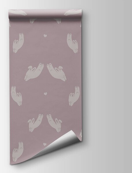 Fototapeta Wzór królików na fioletowym tle, Fototapety z zwierzętami, Popularne Fototapety, t00472 - Tapeko.pl