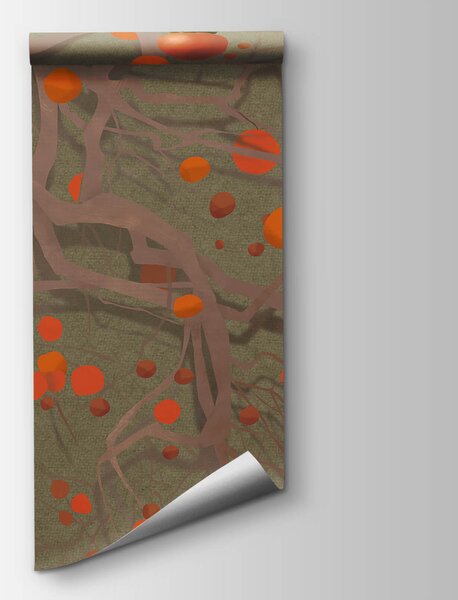 Fototapeta Drzewo z pomarańczowymi owocami, Fototapety Natura, Popularne Fototapety, t00530 - Tapeko.pl