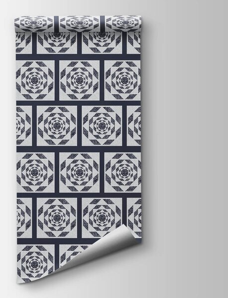 Fototapeta Wzór kwadratów i wzór kwiatu, Fototapety Geometryczne, Popularne Fototapety, t00480 - Tapeko.pl