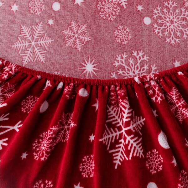 Prześcieradło z mikropluszu SNOWFALL 90x200 cm czerwone