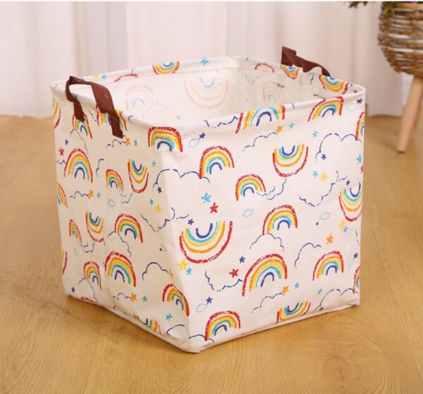 Różowy kosz na zabawki RAINBOW