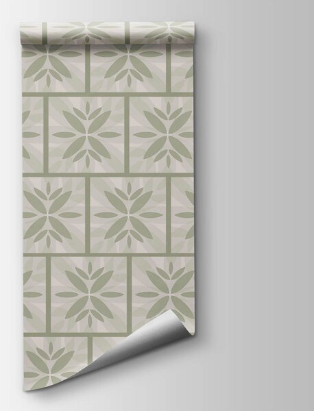 Fototapeta Wzór kwiatów na ścianie, Fototapety Geometryczne, Popularne Fototapety, t00587 - Tapeko.pl