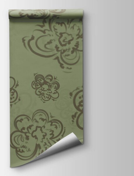 Fototapeta Wzór kwiatów na zielonym tle, Fototapety Kwiaty, Popularne Fototapety, t00589 - Tapeko.pl