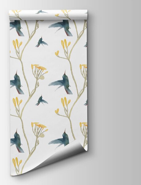 Fototapeta Wzór ptaków i kwiatów, Fototapety Natura, Popularne Fototapety, t00606 - Tapeko.pl