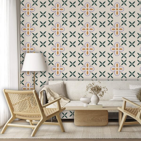 Fototapeta Wzór kwiatów na białym tle, Fototapety design, Popularne Fototapety, t00586 - Tapeko.pl