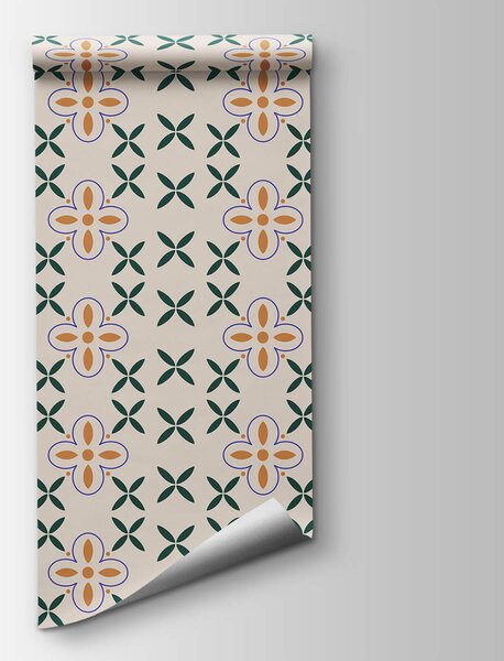Fototapeta Wzór kwiatów na białym tle, Fototapety design, Popularne Fototapety, t00586 - Tapeko.pl