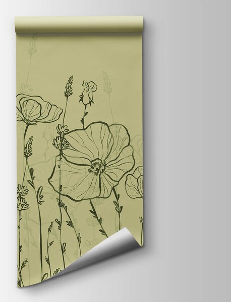 Fototapeta Rysunek kwiatów, Fototapety Kwiaty, Popularne Fototapety, t00628 - Tapeko.pl