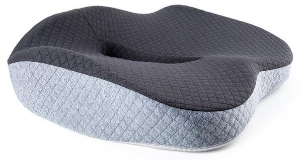 Ergonomiczna poduszka na krzesło z pianki memory, czarno-biała