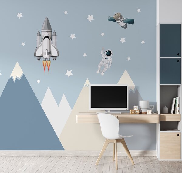 Fototapeta Prom kosmiczny i astronauta na niebie, Fototapety Dziecięce, Popularne Fototapety, u96333 - Tapeko.pl