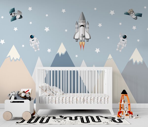 Fototapeta Prom kosmiczny i astronauta na niebie, Fototapety Dziecięce, Popularne Fototapety, u96333 - Tapeko.pl