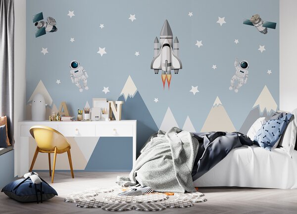 Fototapeta Prom kosmiczny i astronauta na niebie, Fototapety Dziecięce, Popularne Fototapety, u96333 - Tapeko.pl