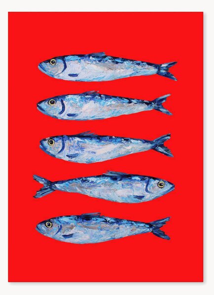 Druk cyfrowy Sardines Berry Red
