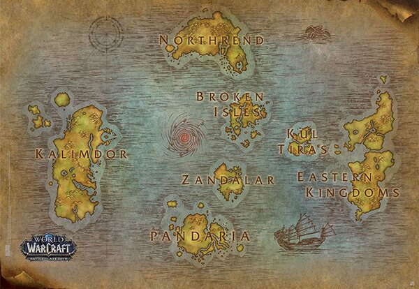 Plakat, Obraz World Of Warcraft - Map
