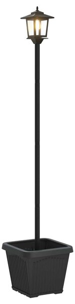 Lampka solarna z donicą with LED Bulb Czarny 32 x 32 x 158 cm