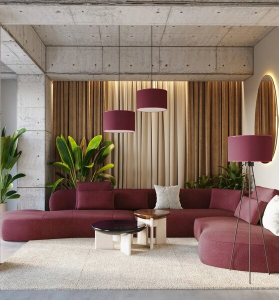 Elegancka burgundowa lampa wisząca z abażurem L4-D79