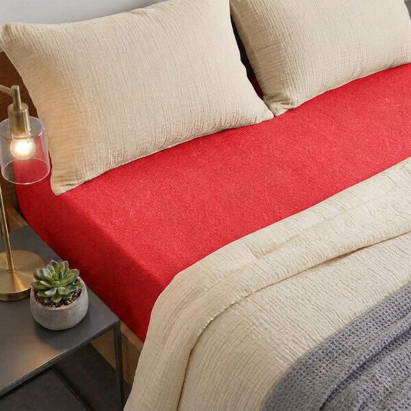 4Home prześcieradło frotte IDEAL czerwony, 90–100 x 200 cm, 90–100 x 200 cm