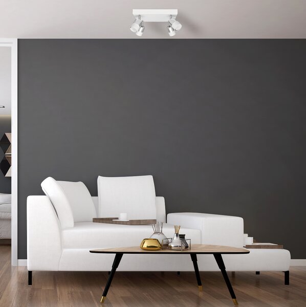 Lampa metalowa na poczwórna na kwadracie biało- chromowa TUBSSON R-KWD 1166/4 WT+CH